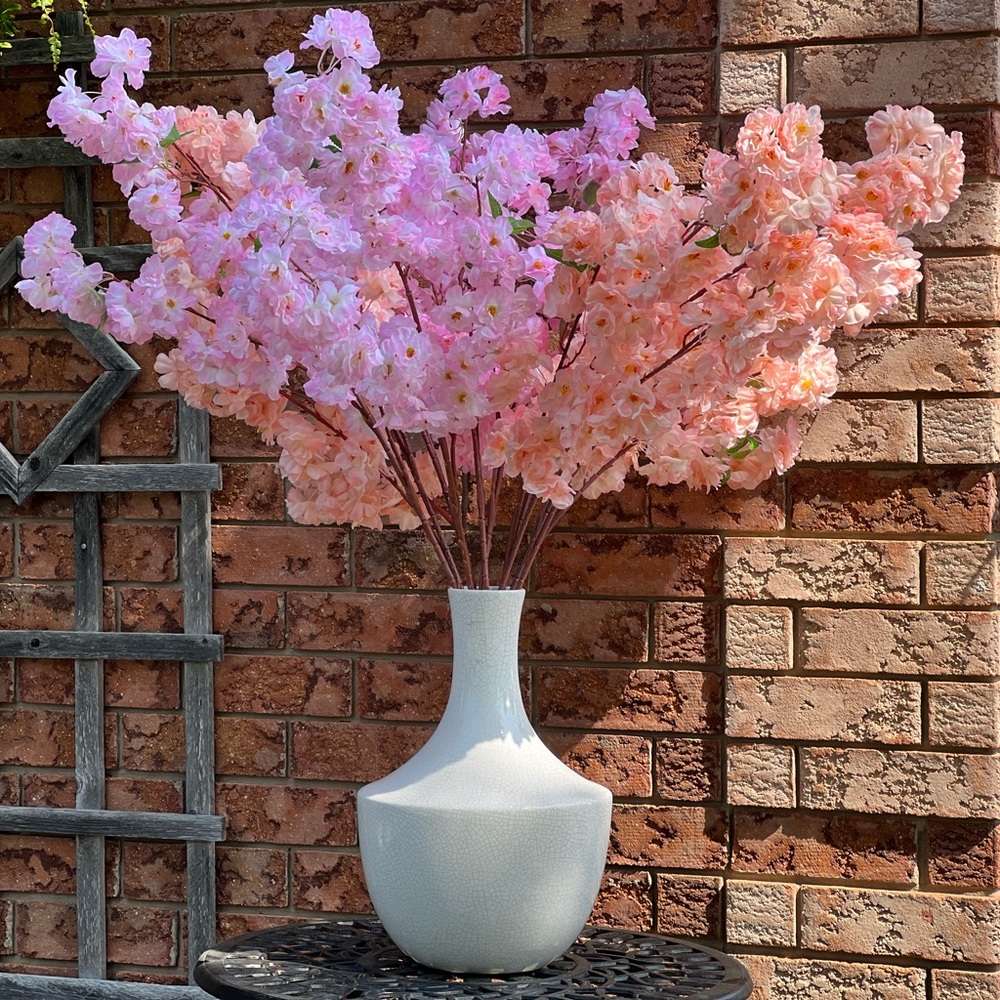 Silk Cherry Blossom Stems, fake flowers, artificial flower, pink cherry blossom